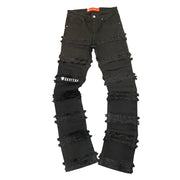 DAYFYAH 'MESH STACKED' Jeans
